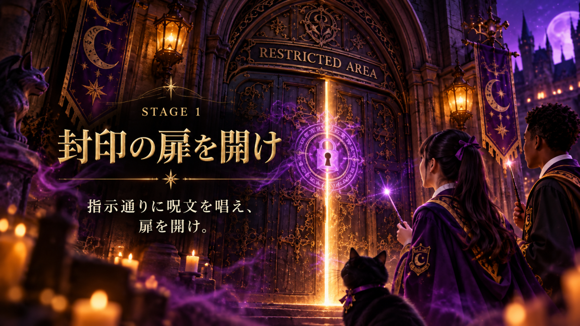 STAGE 1 · 封印の扉を開け