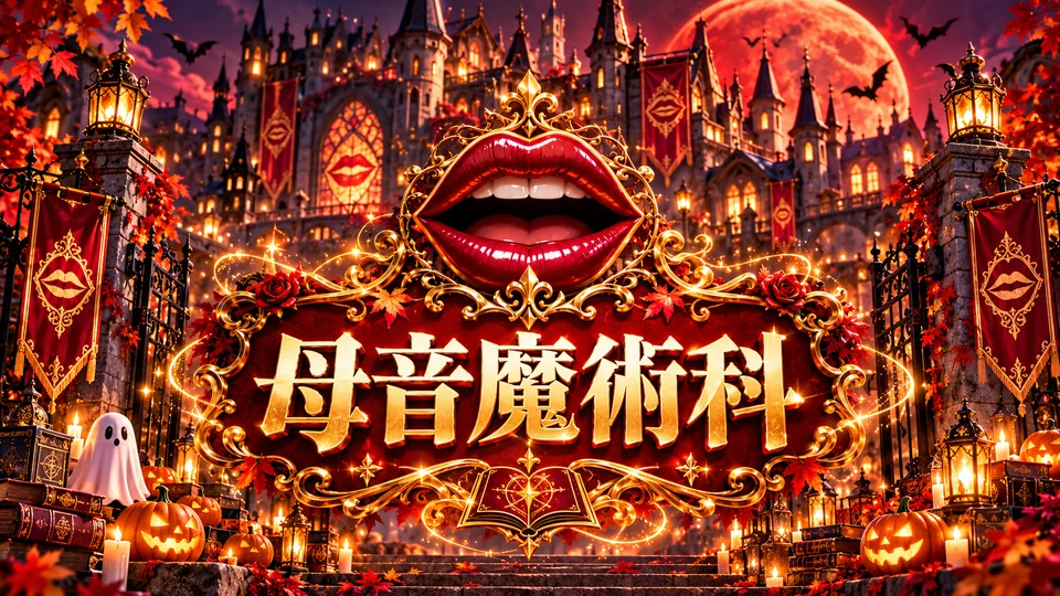 赤い城と口の紋章を描いた母音魔術科