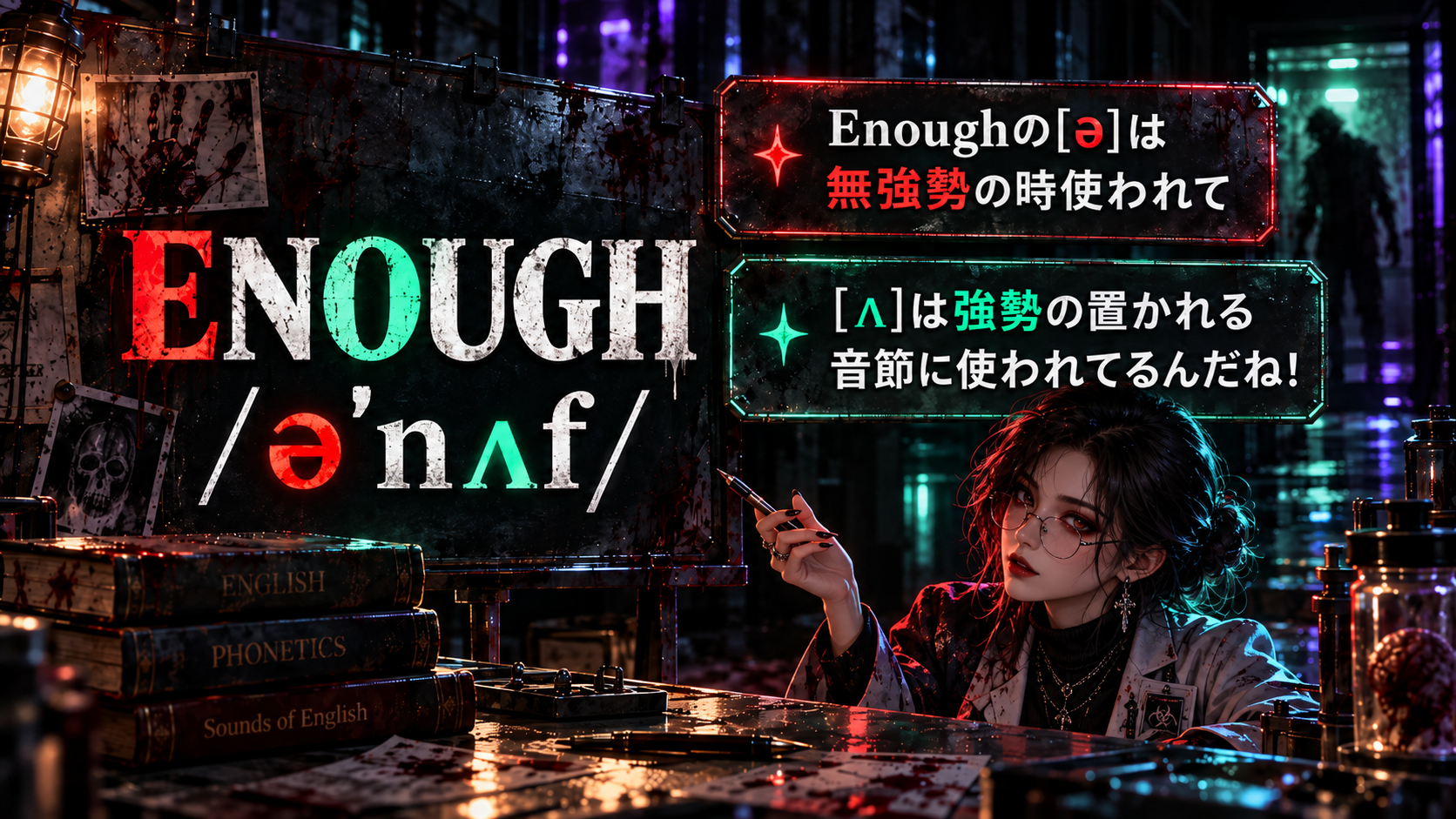 Enough /ənʌf/ の発音を例に、/ə/と/ʌ/が使われる音節を解説