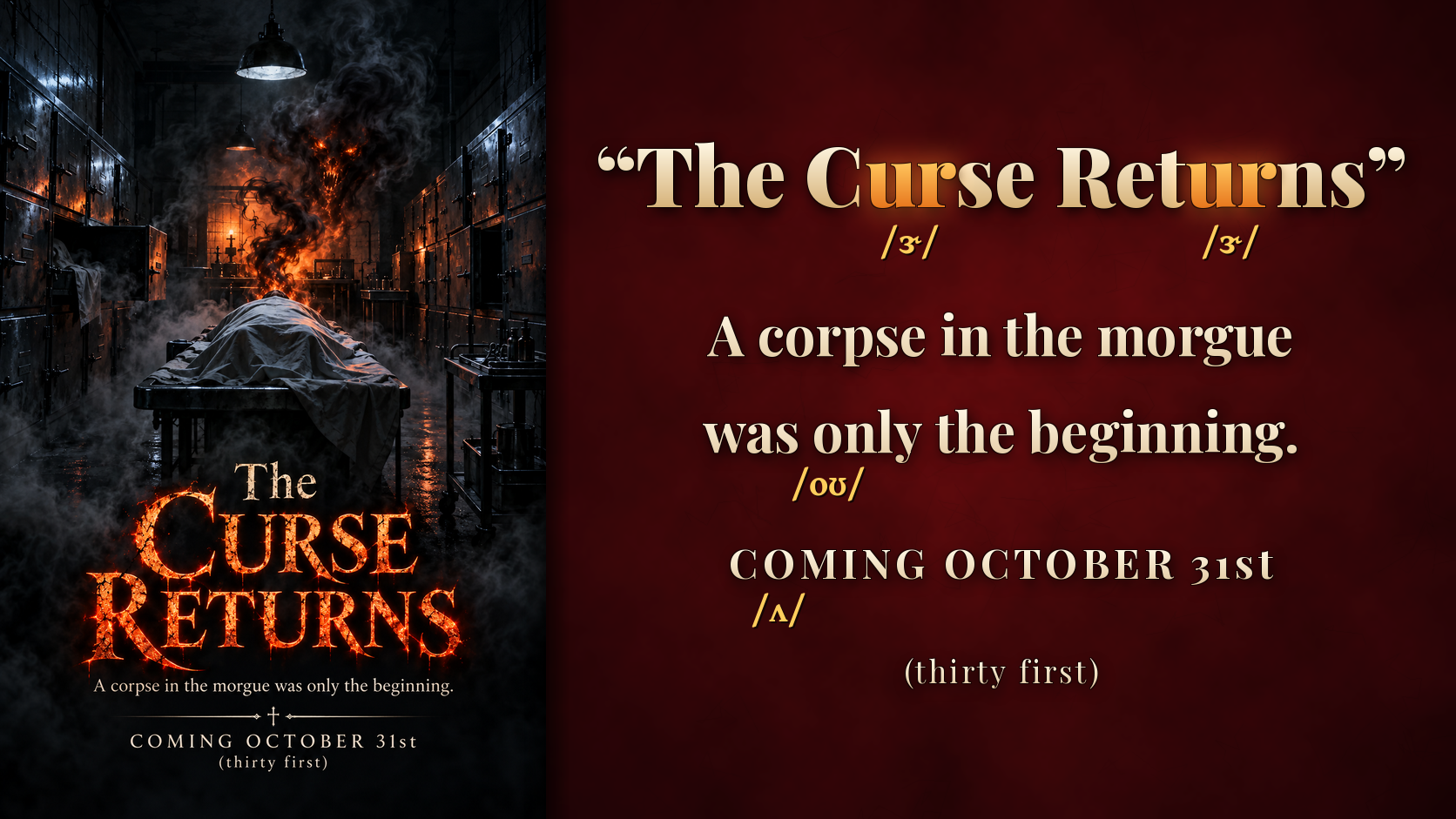 “The Curse Returns” 発音記号から読み方を推測するスライド